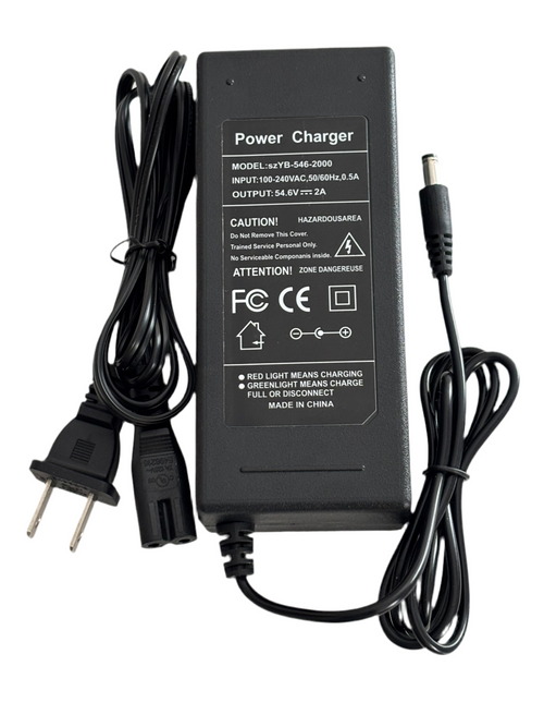 54.6V 2A,SZYB-546-2000 Fast Battery Charger 5.5x2.5 pin type+AC cord
